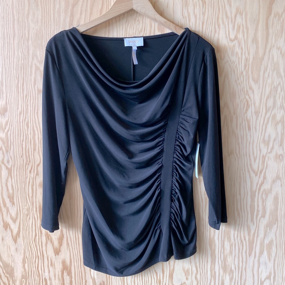LAUNDRY Matte Jersey Draped Women's Top